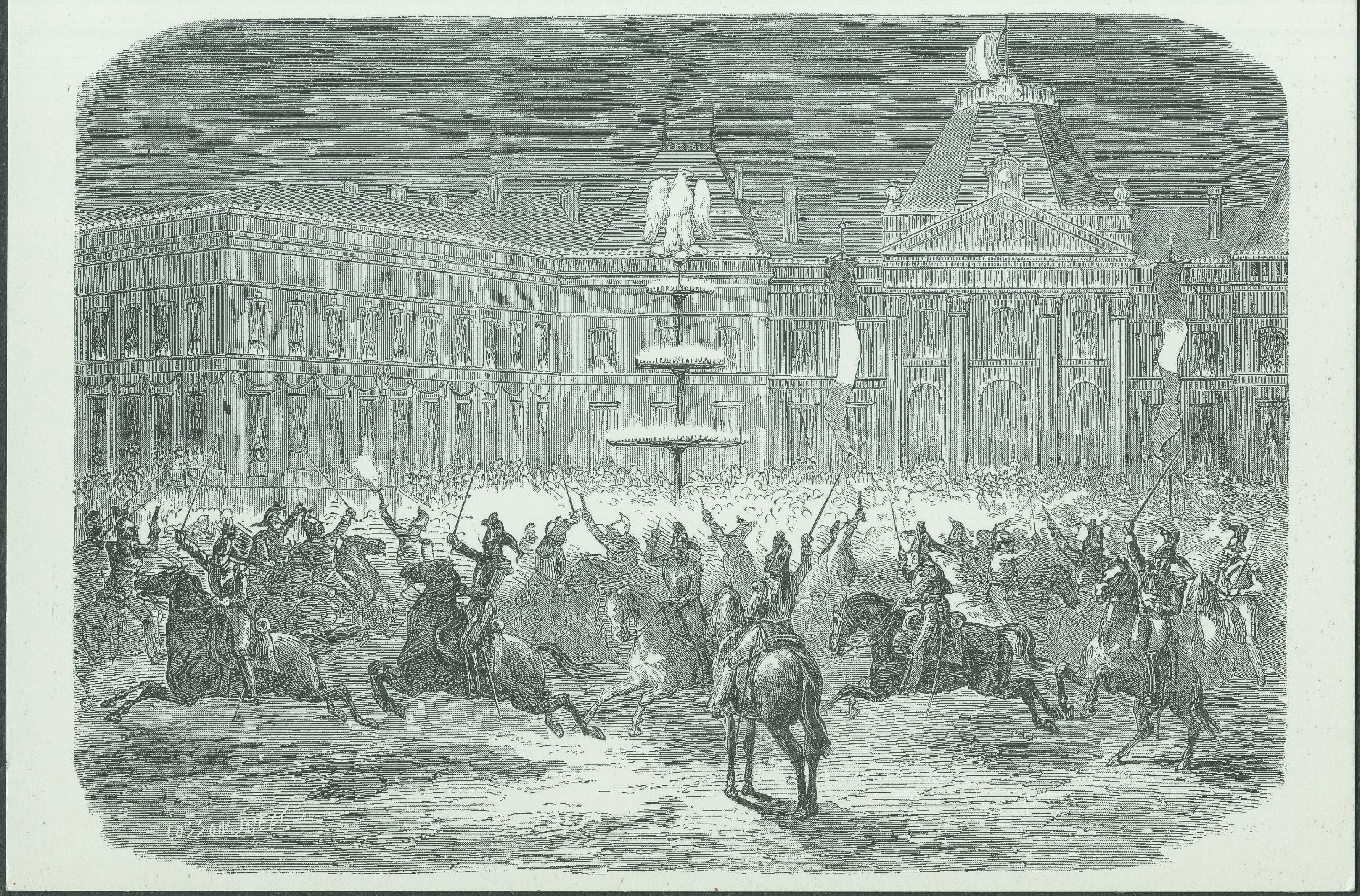 Contenu du Lunéville. 18 juillet 1866. Le carrousel militaire aux flambeaux