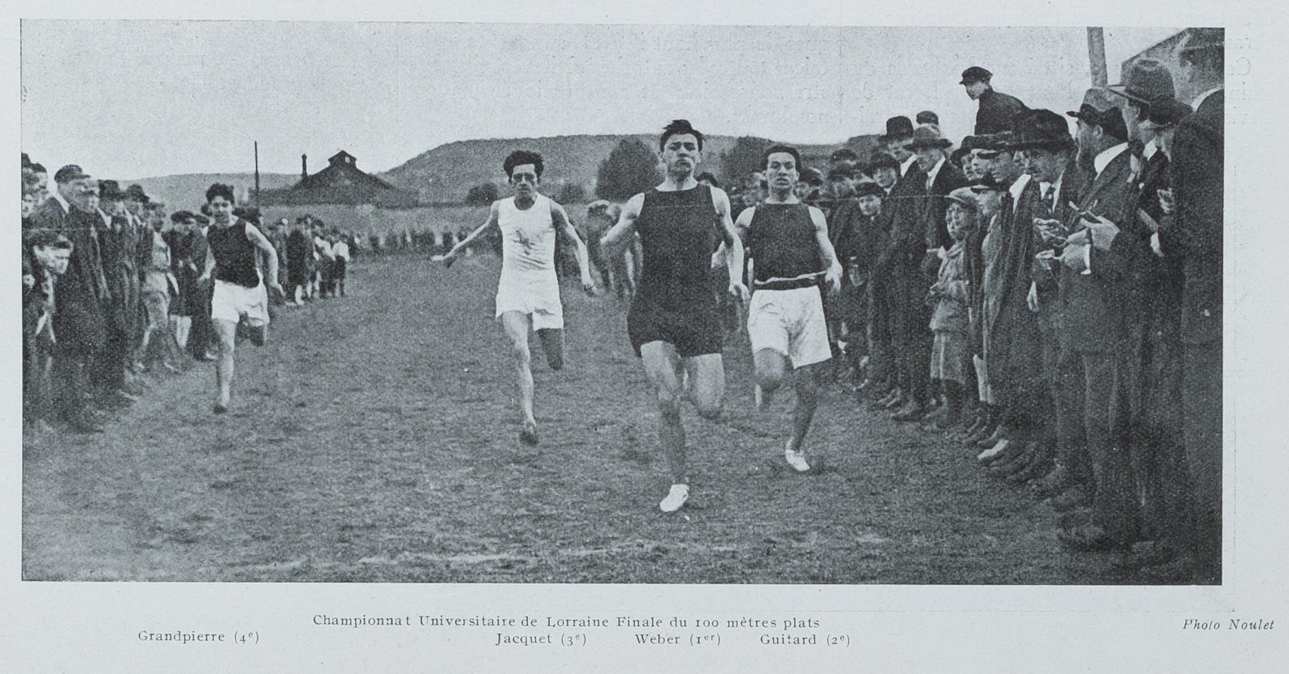 Contenu du Championnat universitaire de Lorraine. Finale du 100 mètres plats