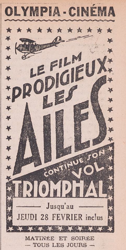 Contenu du Affiche "Les Ailes" pour l'Olympia-Cinéma