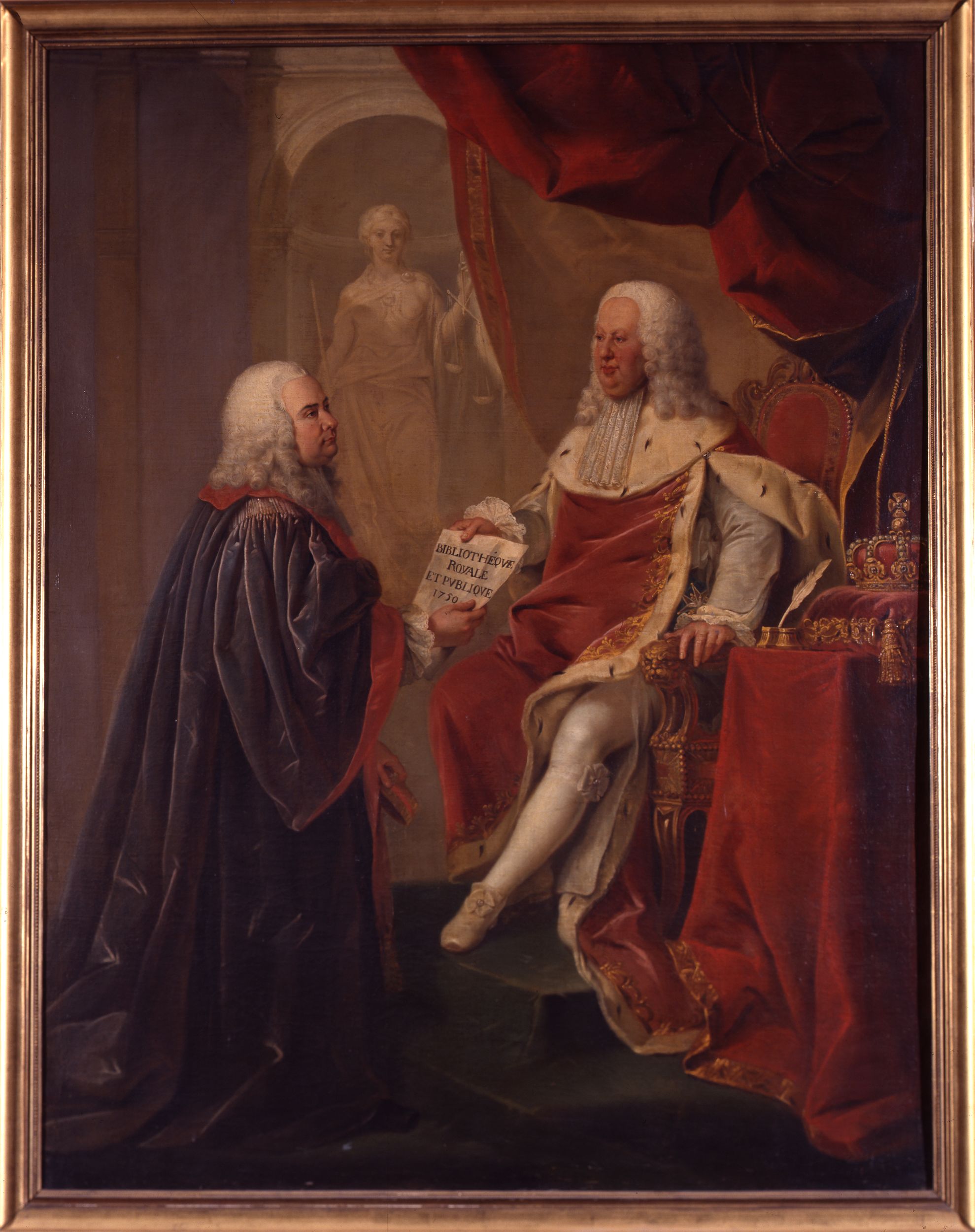 Contenu du Le chancelier Chaumont de la Galaizière soumet à Stanislas l'édit de fondation de la bibliothèque publique de Nancy, le 28 décembre 1750