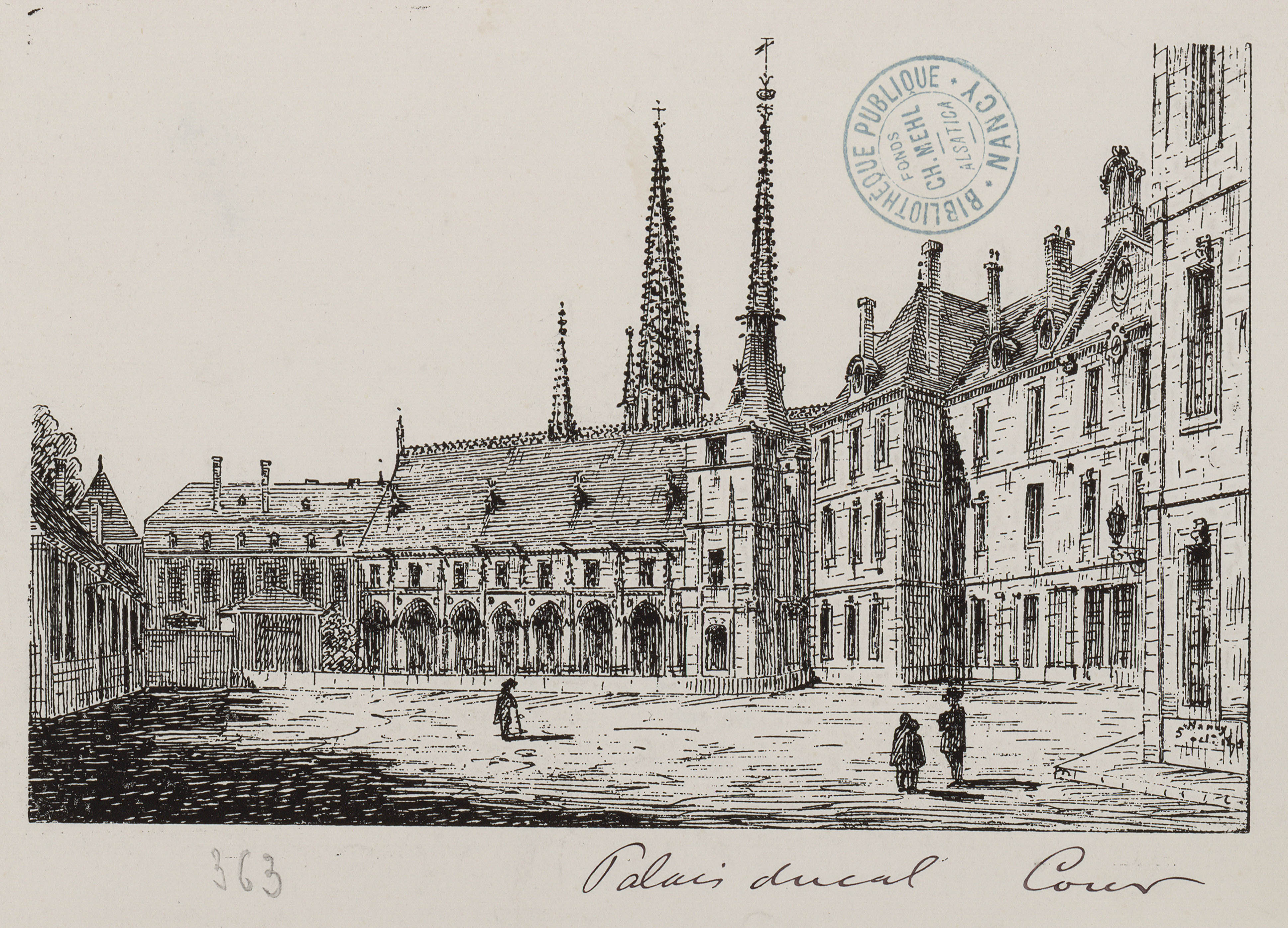 Contenu du Palais ducal du côté de la cour : 363