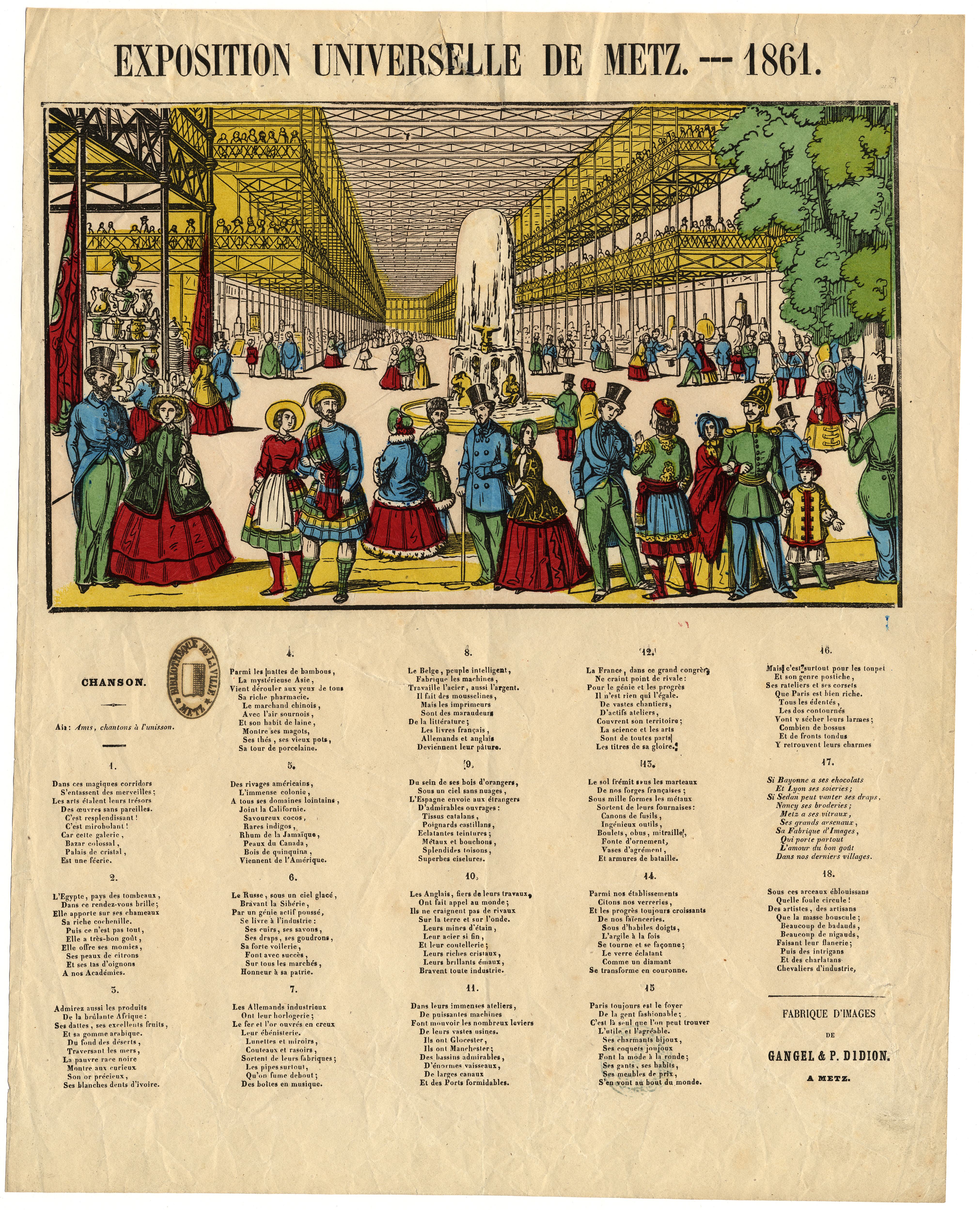 Contenu du Exposition universelle de Metz 1861