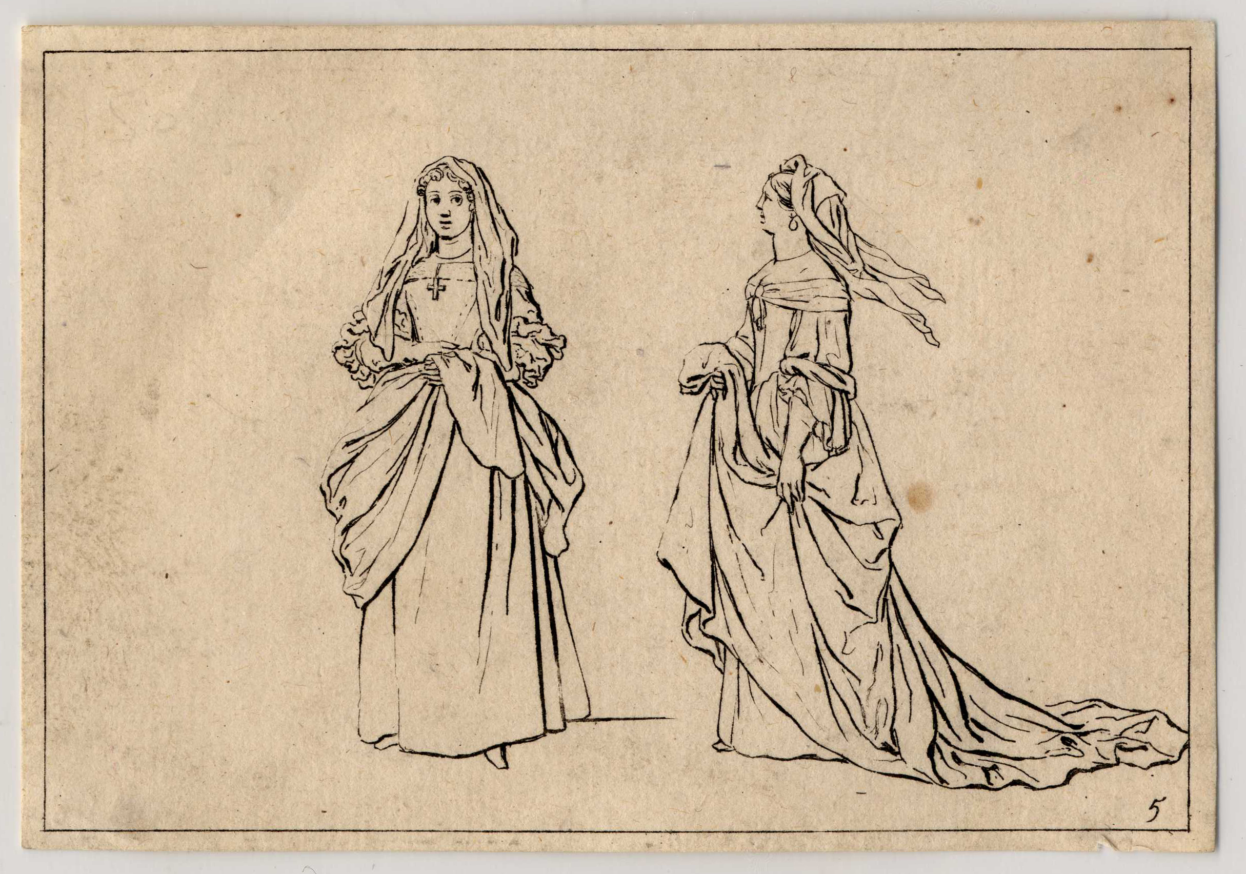 Contenu du Divers Desseins de Figures dédiés à Monsieur Colbert d’Ormoy : deux femmes