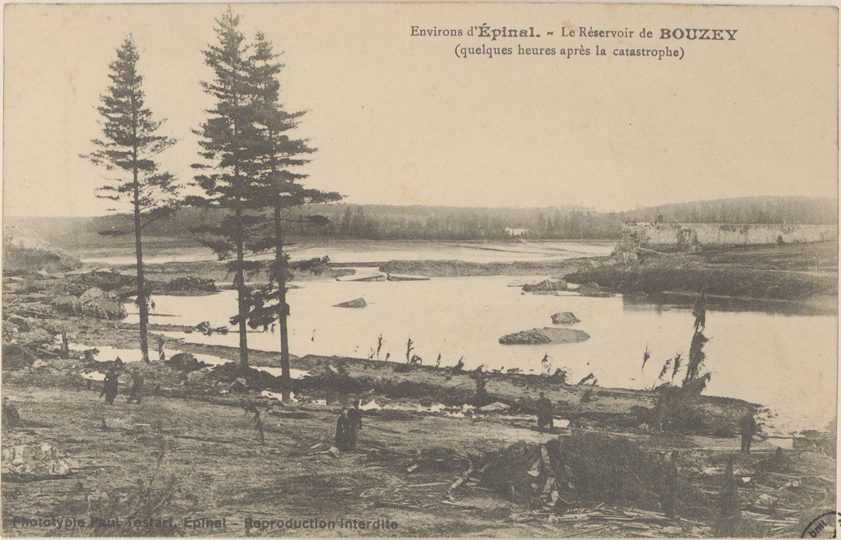 Contenu du Environs d'Épinal, Le Réservoir de Bouzey (quelques heures après la catastrophe)
