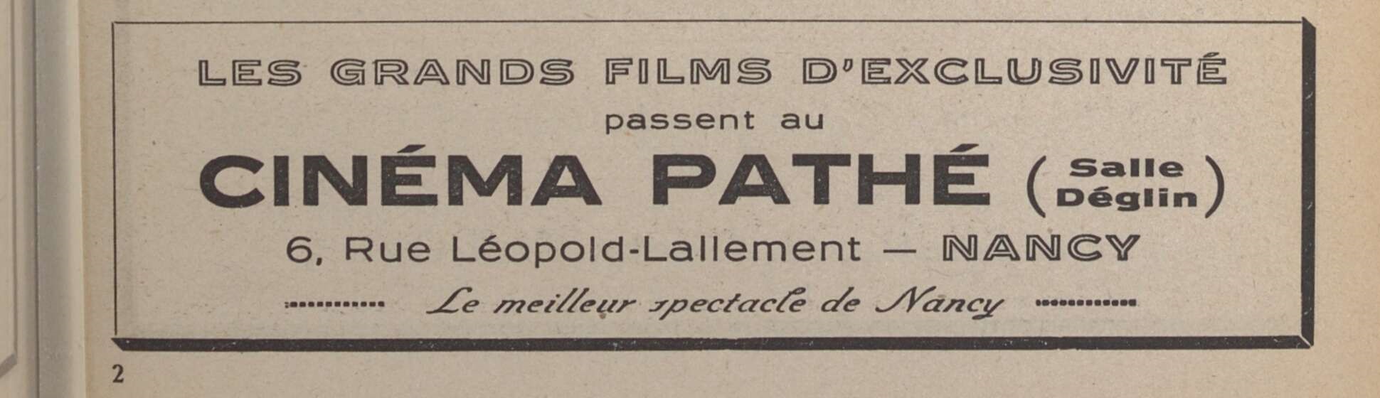 Contenu du Cinéma Pathé