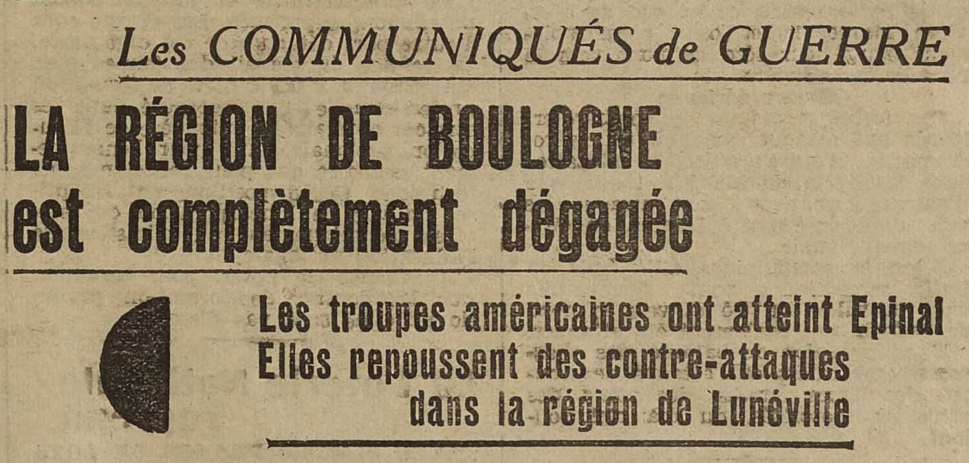 Contenu du Rubrique "Les communiqués de guerre"