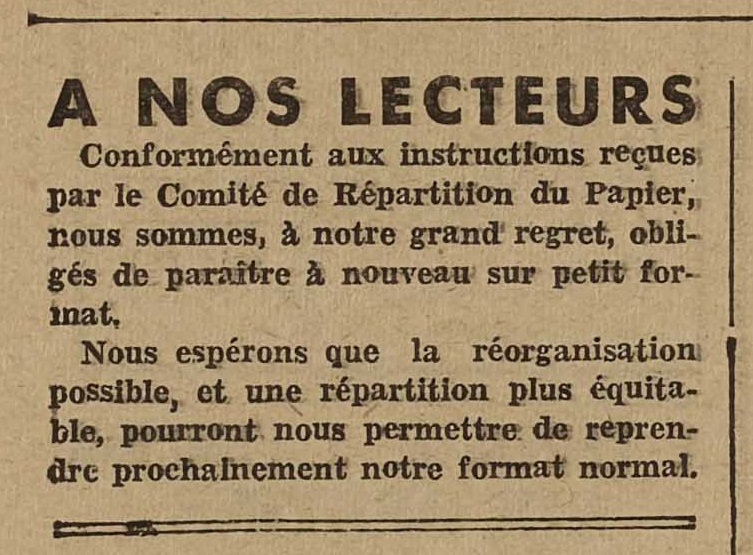 Contenu du Pénuries de papier pour les journaux