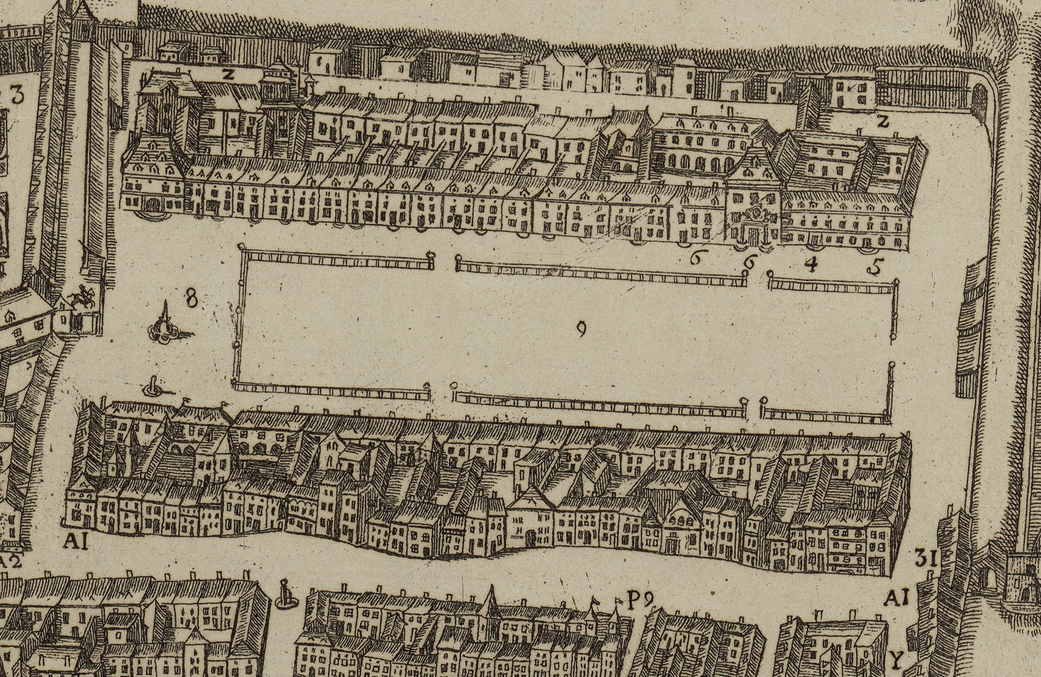 Contenu du Détail du plan de la ville de Nancy, de Claude Mique, en 1611