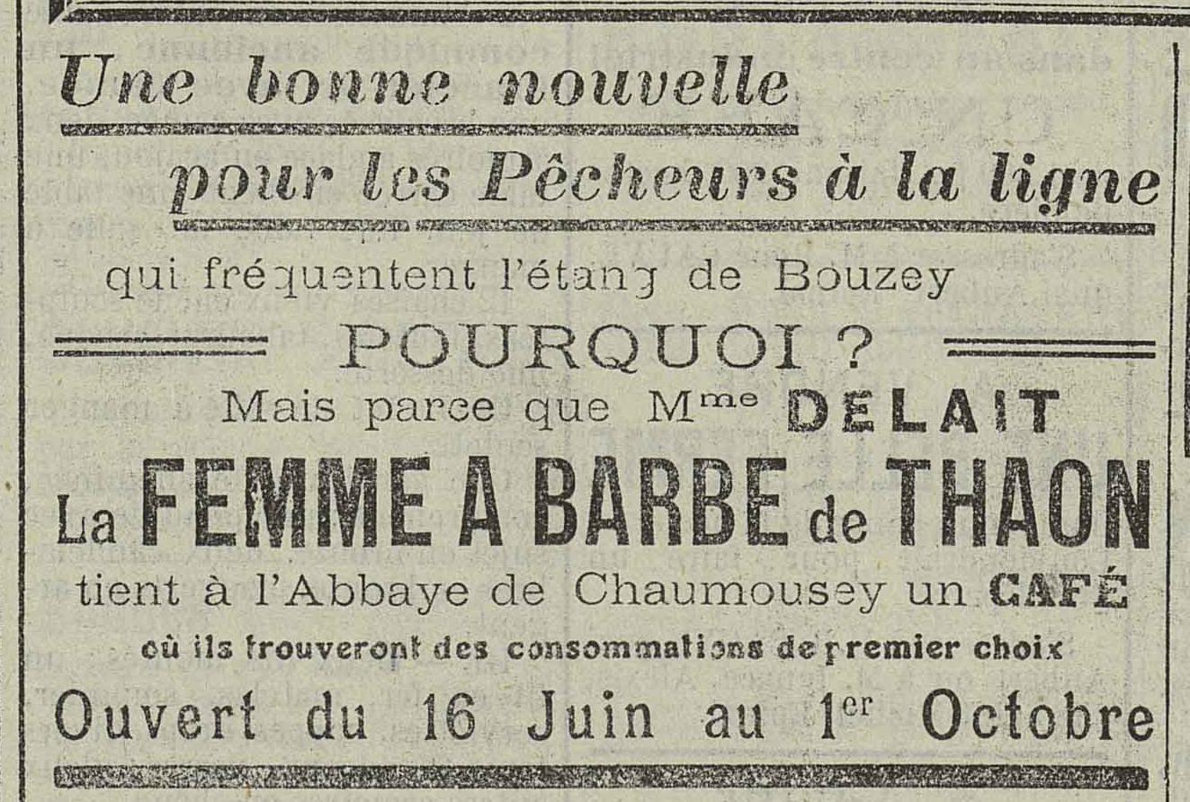 Contenu du Le café de la femme à barbe à Bouzey (Mémorial des Vosges, 10/06/1912)