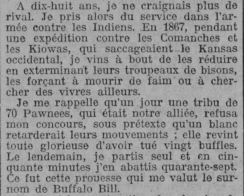 Contenu du Buffalo Bill (Est républicain Edition du 15-16/08/1913)