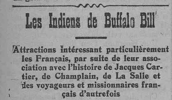 Contenu du Les indiens de Buffalo Bill (Le Messin - Edition du 31/08/1906)