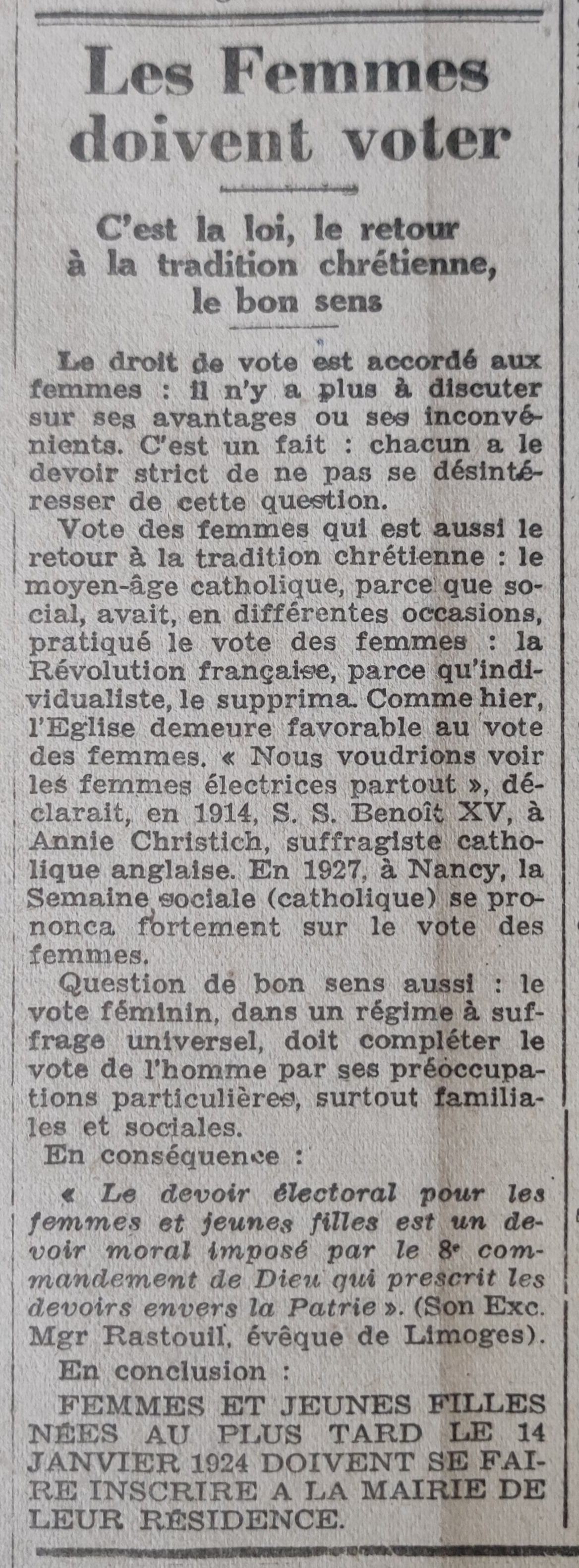 Contenu du Les femmes doivent voter