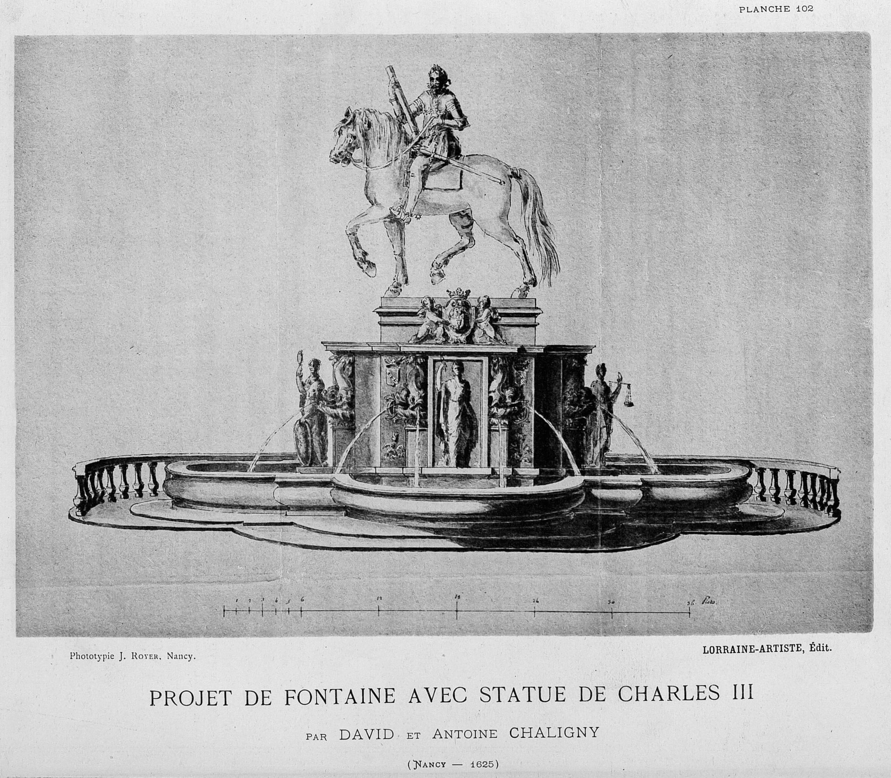 Contenu du Projet de fontaine avec statue de Charles III