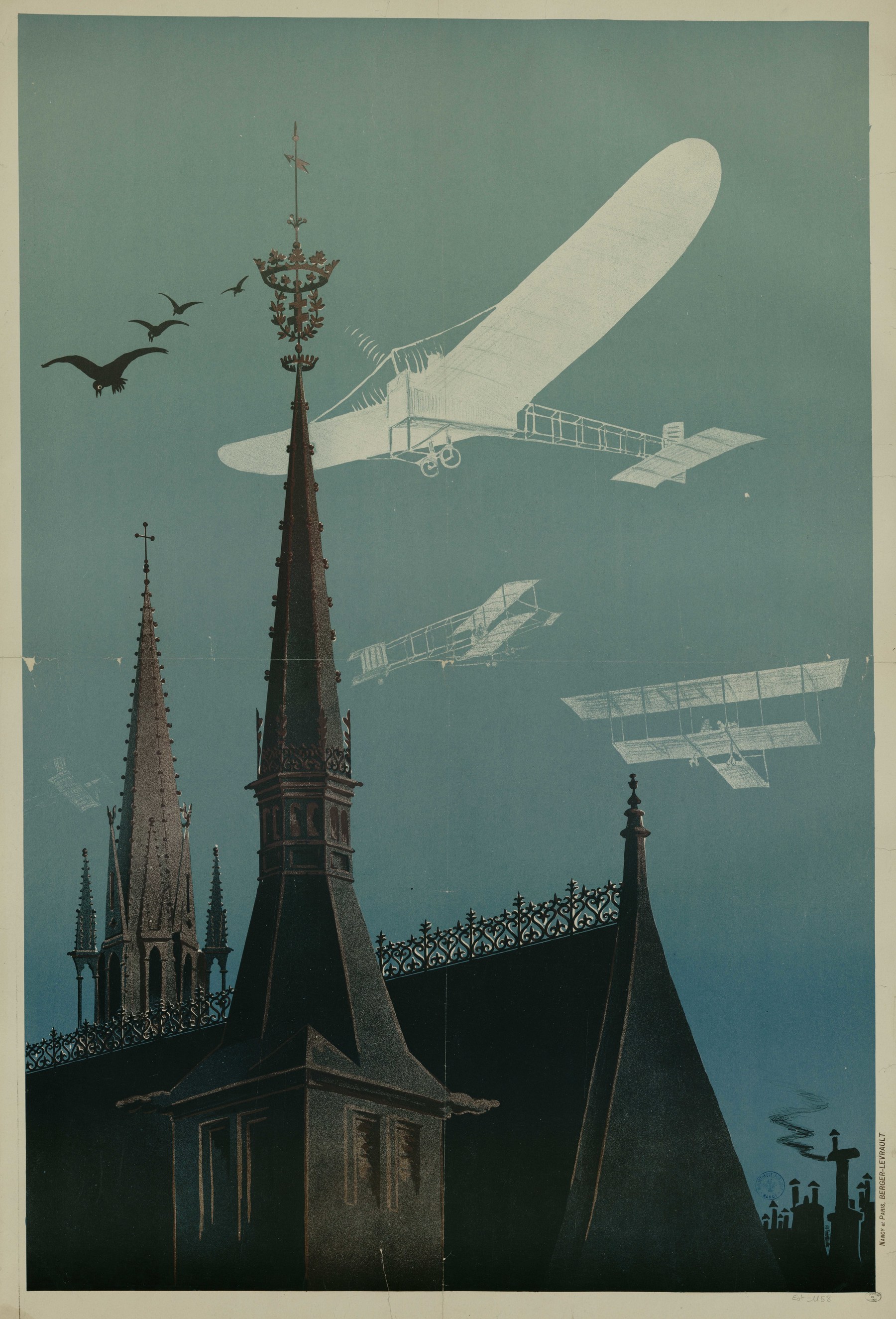Contenu du Vol d'avions au dessus du Palais Ducal et de l'église Saint-Epvre