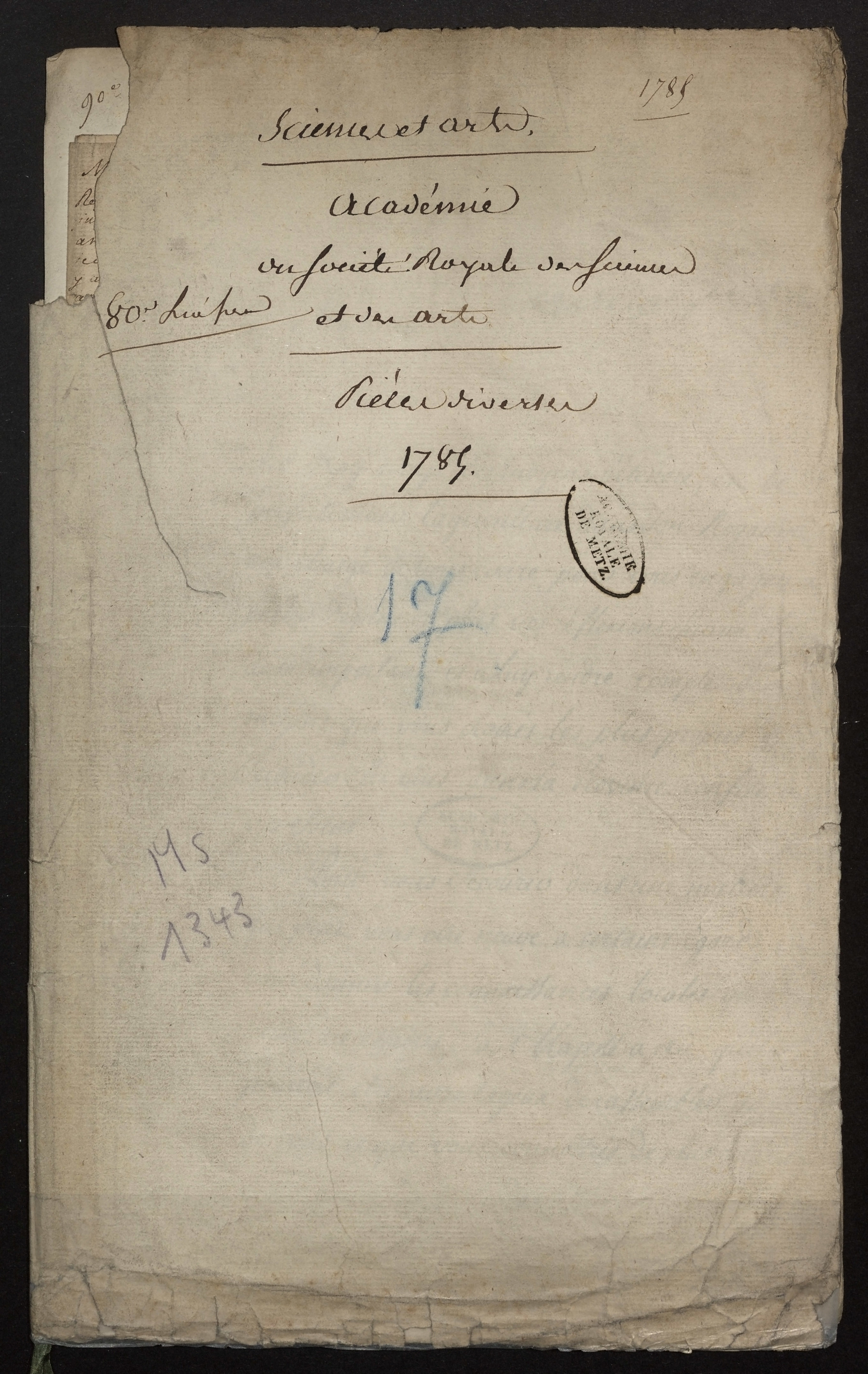Contenu du Archives de l'Académie nationale de Metz. Volume 7 : Agriculture en général