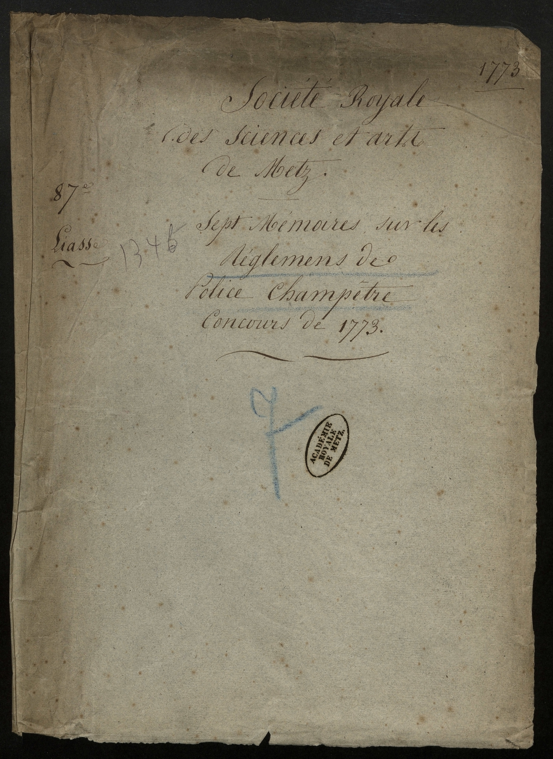Contenu du Archives de l'Académie nationale de Metz. Volume 9 : Police champêtre et sylviculture