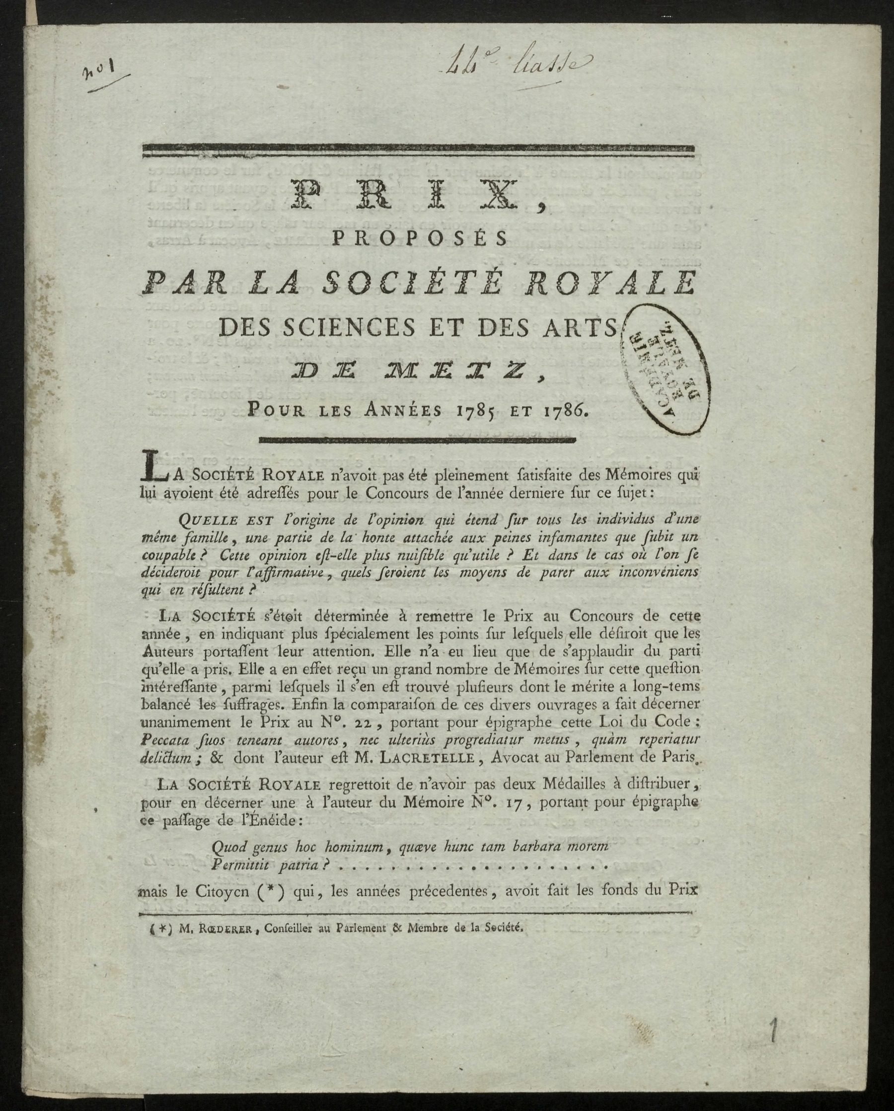 Contenu du Archives de l'Académie nationale de Metz. Volume 14