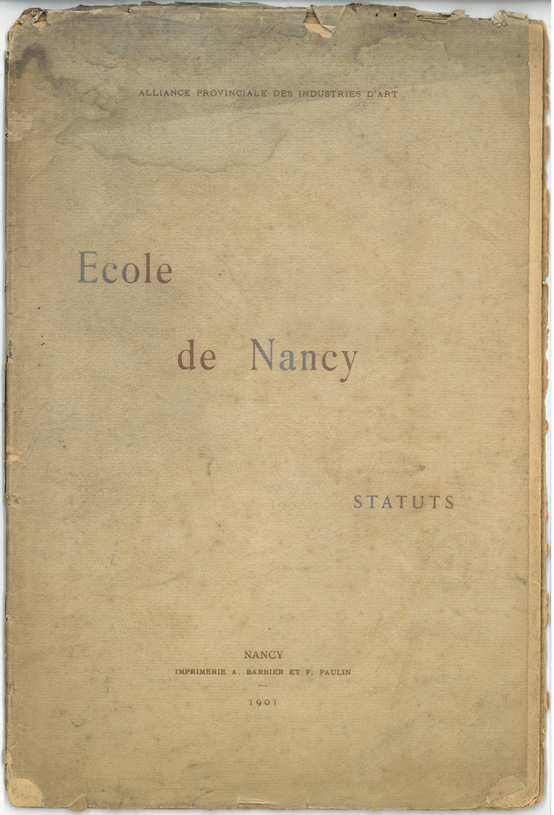 Contenu du Statuts de l’École de Nancy