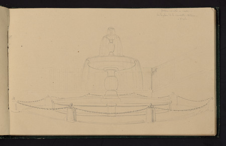 Fontaine exécutée en marbre sur la place de la nouvelle Athènes à Paris