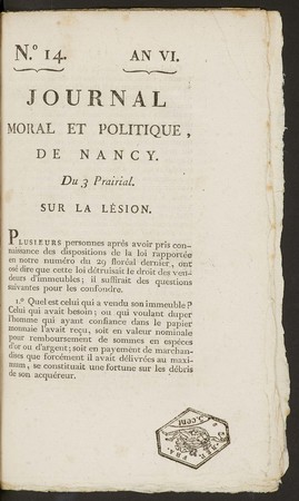 Journal moral et politique, de Nancy