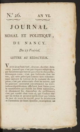 Journal moral et politique, de Nancy