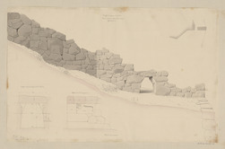Segni antique Signia. Murs et porte de construction cyclopéene