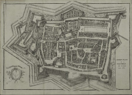 Ancien plan de la ville vieille de Nancy en 1611