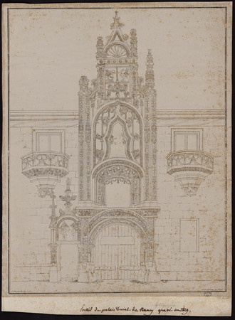 Portail du Palais ducal de Nancy lithographié en 1829