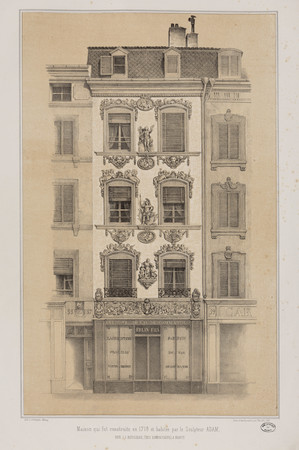 Notice sur la façade de la maison sculptée par Adam en 1718