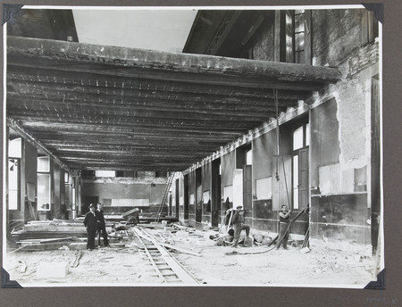 Vue des travaux à la bibliothèque, juillet 1930