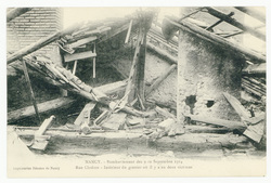 Rue Clodion : intérieur de grenier où il y a eu deux victimes  Nancy. Bomb…