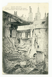 Nancy : bombardement par canon. Hôtel Saint-Cène, place Saint Georges, gue…