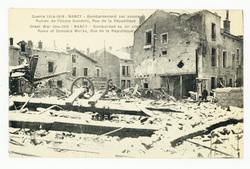 Nancy : bombardement par avions. Ruines de l'Usine Donders, rue de la Répu…