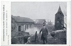 L'église d'Amance après le bombardement : la guerre en Lorraine (1914-1915)