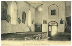 Courbesseaux. Intérieur de l'église (entrée), guerre 1914-1915