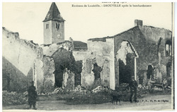 Environ de Lunéville. Drouville après le bombardement, guerre 1914-1915