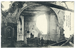 Environs de Lunéville. Église de Drouville en ruines, guerre 1914-1915