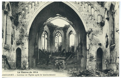 Haraucourt. Intérieur de l’église après le bombardement