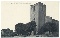 Leyr : l'église après les bombardements de 1914