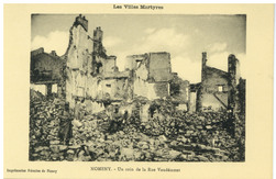 Nomeny. Un coin de la rue Vaudémont : les villes martyres