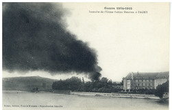 Incendie de l'usine Henrion à Pagny, guerre 1914-1915