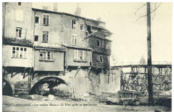 Pont-à-Mousson. Les vieilles maisons du pont après sa destruction