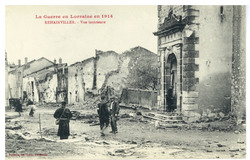 Rehainviller. Vue intérieure, la guerre en Lorraine en 1914