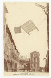 St-Mihiel (Meuse) : écriteau allemand en travers d'une rue (photo 1918) M.…