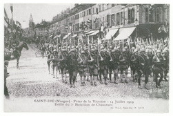 Saint-Dié (Vosges) : fêtes de la Victoire - 14 juillet 1919. Défilé du 3e …
