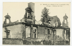 Bataille de la Marne (6 au 12 septembre 1914). Etrepy : château côté sud