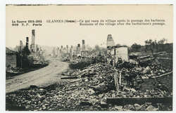 Glannes (Meuse) : ce qui reste du village après le passage des barbares. L…