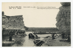 Trilport (S.-et-M.) : pont détruit par le Génie français. La guerre 1914-1…