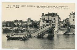 Lagny-Thorigny : le pont de fer détruit par le Génie Français. La guerre 1…