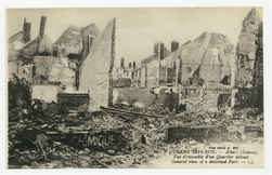 Albert (Somme). Vue d'ensemble d'un quartier détruit. Guerre 1914-1916